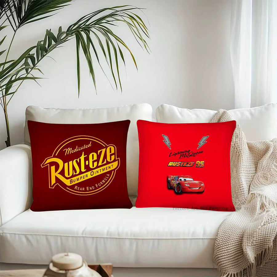 Rastar Kissenbezug Lightning McQueen Cartoon Auto in Rot, quadratisch, Breite: 35 cm, Höhe: 35 cm - Bild 3