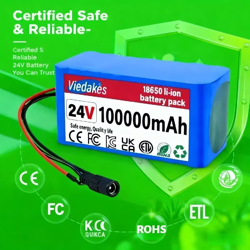 Viedakes 24V 100000mAh 7S3P Lithium-Ionen Akkupack in Blau für Elektrische Rollstühle und Spielzeugautos - Bild 5