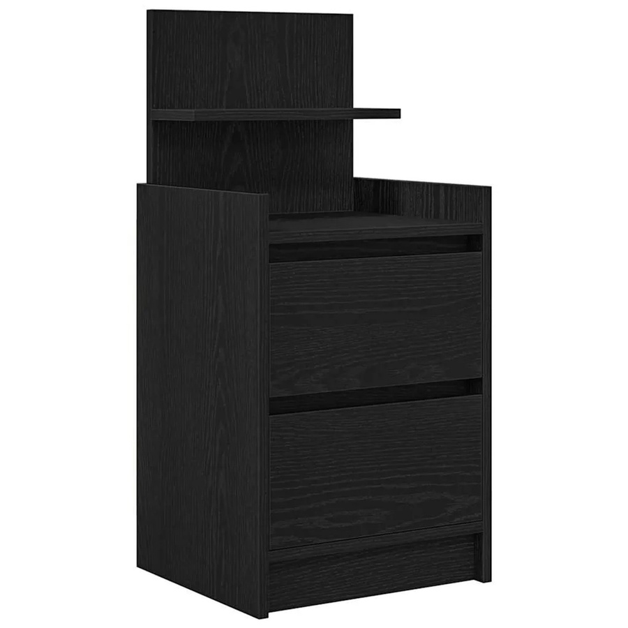 vidaXL Nachttisch mit 2 Schubladen in Schwarz, B/T/H: 38 x 34 x 80 cm - Bild 2