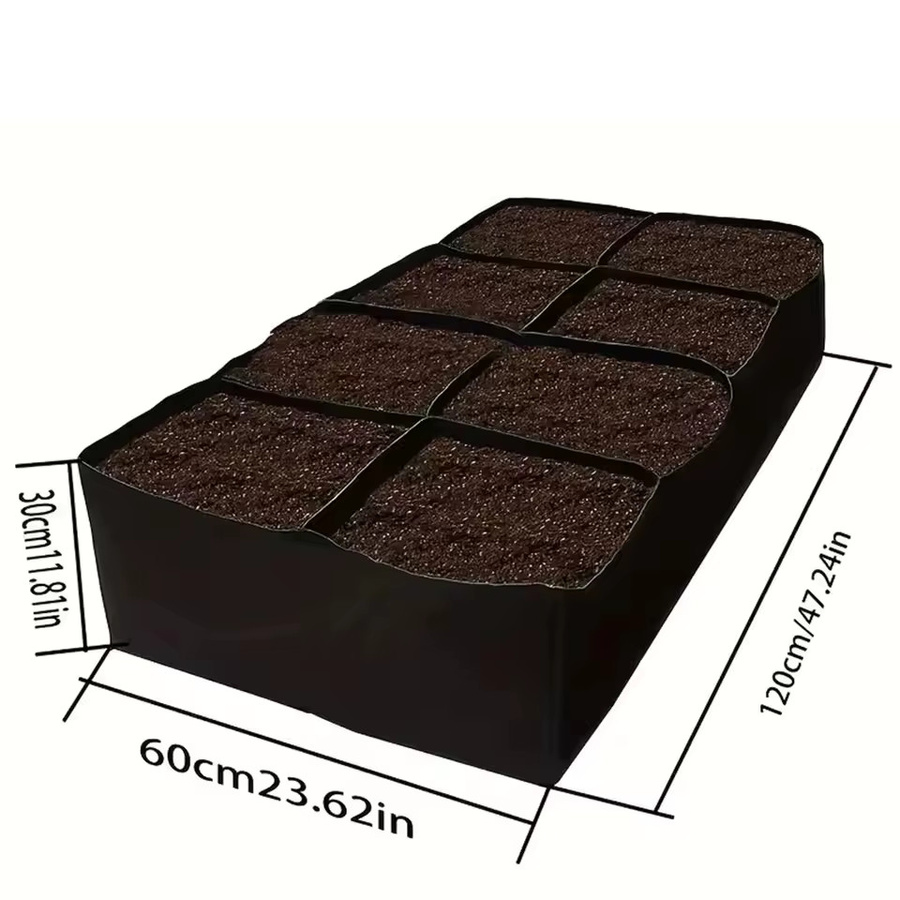 Rechteckiger Garten Pflanzbeutel aus Kunststoff in Schwarz für Gemüse wie Tomaten und Kartoffeln, B/T/H: 60 x 30 x 30 cm - Bild 6