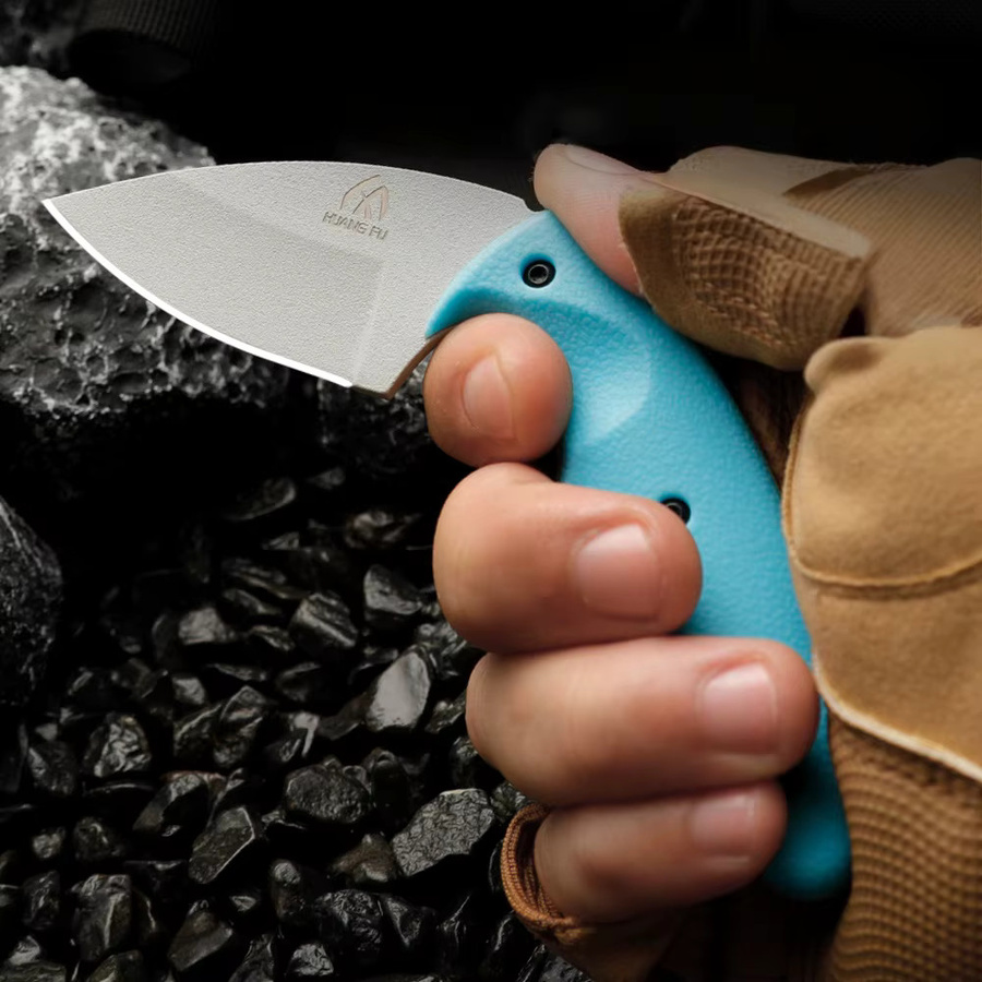 HUANGFU Outdoor-Messer aus Stahl in Blau, leichtes und robustes Schneidwerkzeug für Camping und Reisen - Bild 3