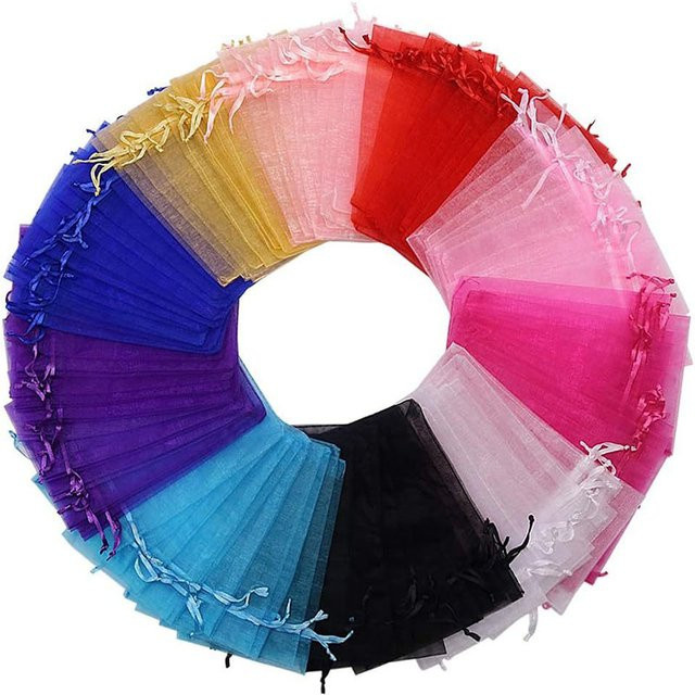 SSBZD01 Organza-Beutel in Schwarz zur Schmuckverpackung und Geschenkverpackung - Bild 1