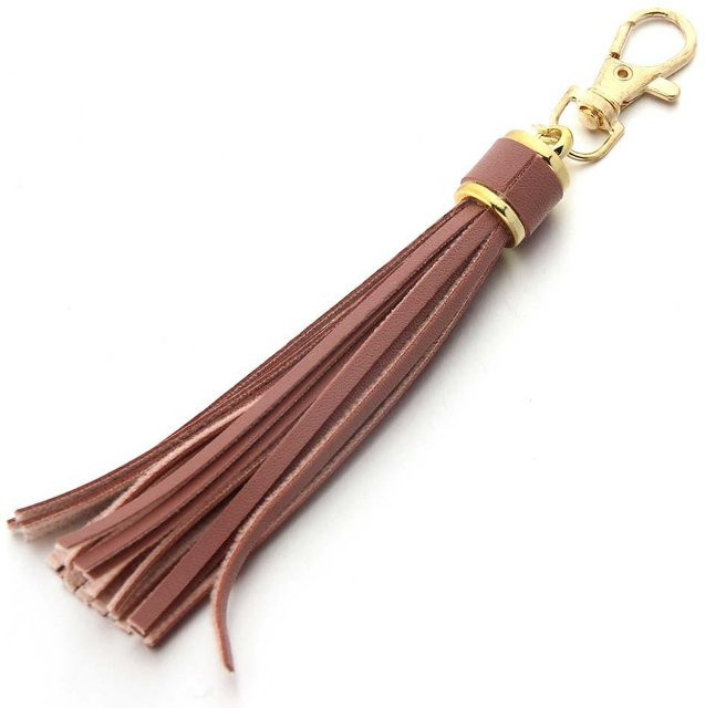 Schlüsselanhänger Goldfarben, Legierung, Leder, Quaste, Damen, 14,6 cm - Bild 1