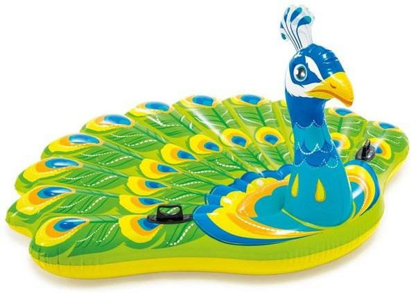 Intex Pfauenförmiger Island-Schwimmring und Flamingo-Aufblasfigur - Bild 1