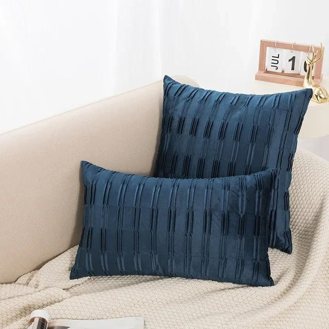 JMG Clothing Fleece-Kissenhülle Blau, Nordisches Design, B/H: 45 x 45 cm - Bild 1