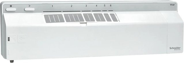 Schneider Electric Wiser Verteilerleiste Fußbodenheizung CCTFR6610 Weiß mit App-Steuerung, Wandmontage, B/T/H: 30,5 x 9,0 x 6,5 cm - Bild 1