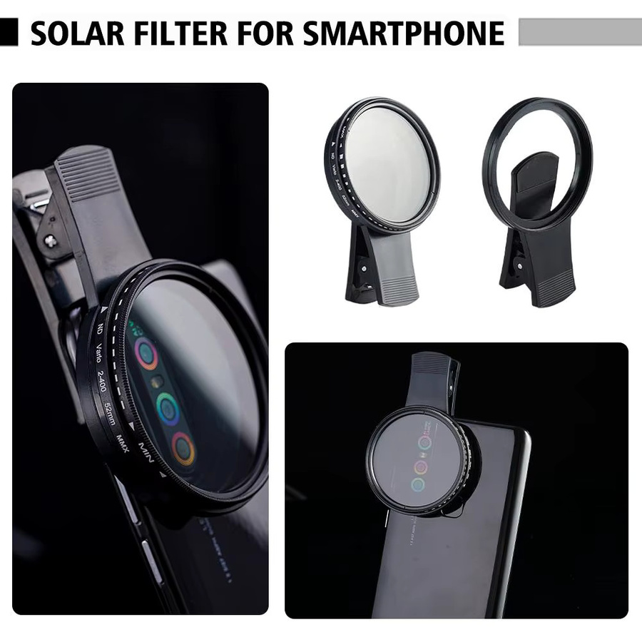 ND2-400 Einstellbarer ND-Filter für Mobiltelefone, 37 mm, Schwarz, zur Bildverbesserung bei Nachtaufnahmen und Sonnenfinsternissen - Bild 2