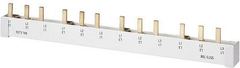 Siemens Stiftsammelschiene 5ST3716 berührungssicher, 4-phasig, 16mm2, 80A, Länge: 1016 mm, weiß - Bild 1