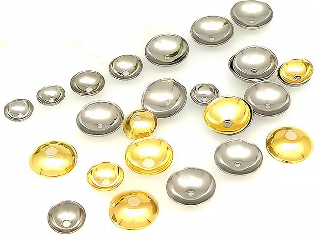V-REX Perlenkappen Abstandhalter, Goldfarben, Edelstahl, Unisex - Bild 1