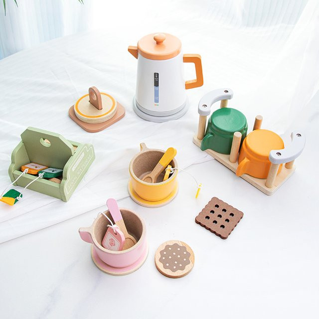 Tlewj Kinder Holz Tee-Set Spielzeug in Mehrfarbig - Bild 1