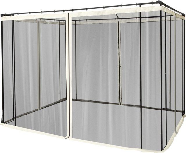 Outsunny Moskitonetz für Pavillon mit 4 Seitenteilen und Reißverschluss, Schwarz, B x T: 3 x 3 m - Bild 1