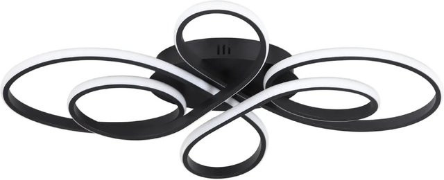 NETTLIFE LED Deckenleuchte aus Metall in Schwarz, dimmbar, Länge: 80 cm - Bild 1