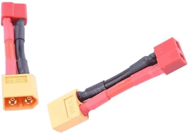 2 Stück XT60 zu T-Stecker Adapter Konverter Kabel für RC Lipo Nimh Batterien, Farbe: Rot, Länge: 4 cm - Bild 1