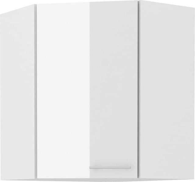 Eckhängeschrank Lara Weiß Hochglanz mit Einlegeböden B/T/H: 60 x 60 x 60 cm - Bild 1