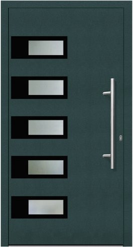 KNOCK Flügelüberdeckende Kunststoff-Haustür Terra in Moosgrün mit Glaseinsatz, B: 110 cm, H: 210 cm - Bild 1