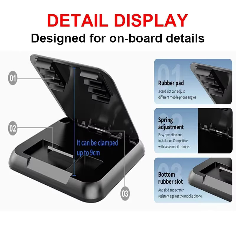 Universal Silikon Autotelefonhalterung für das Armaturenbrett, verstellbare Anti-Rutsch Matte in Schwarz - Bild 4