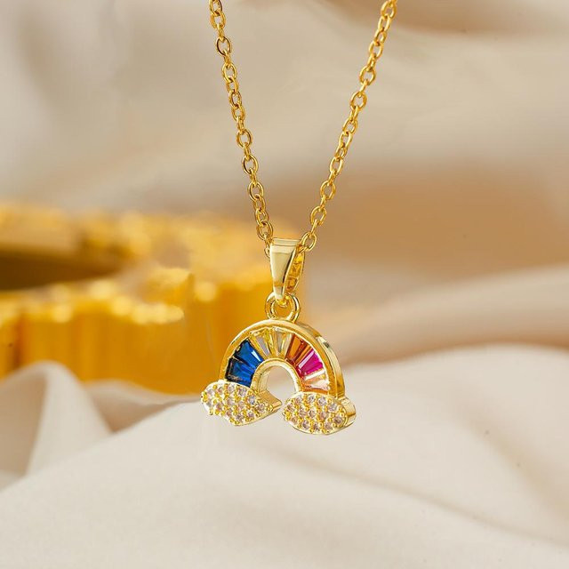Wucifang Jewelry Halskette, Wolkenanhänger, Kupfer, Bunt, Zirkonia, Damen - Bild 1