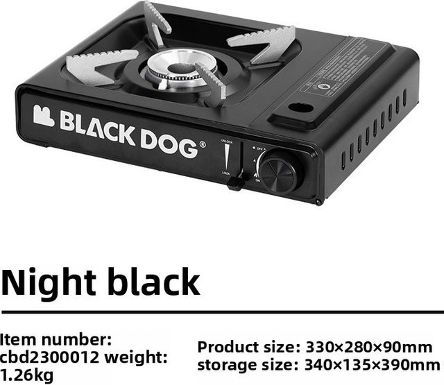 BLACKDOG Campingkocher tragbarer Outdoor-Gasherd mit 3100 W in Schwarz B/T/H: 33 x 28 x 9 cm - Bild 1