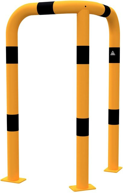 Schake Rammschutzbügel zum Aufdübeln aus verzinktem Stahl in Gelb-Schwarz, Höhe: 60 cm, Breite: 115 cm - Bild 1