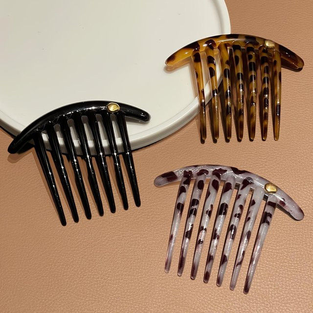 Ysl Seitenkamm Leopardenmuster, 3 Stück, Damen, brown - Bild 1