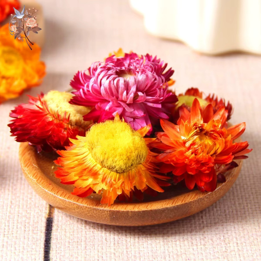 100 Stück getrocknete Blumenmischung aus Gänseblümchen, Sonnenblumen und Chrysanthemen in Mehrfarbig für DIY-Handwerk und Tischdekoration - Bild 4