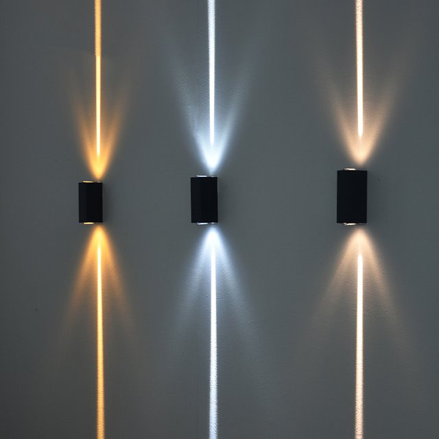 Feiyunlux LED Außenwandleuchte COB aus Aluminium in Schwarz, IP65 wasserdicht für Garten und Veranda - Bild 1