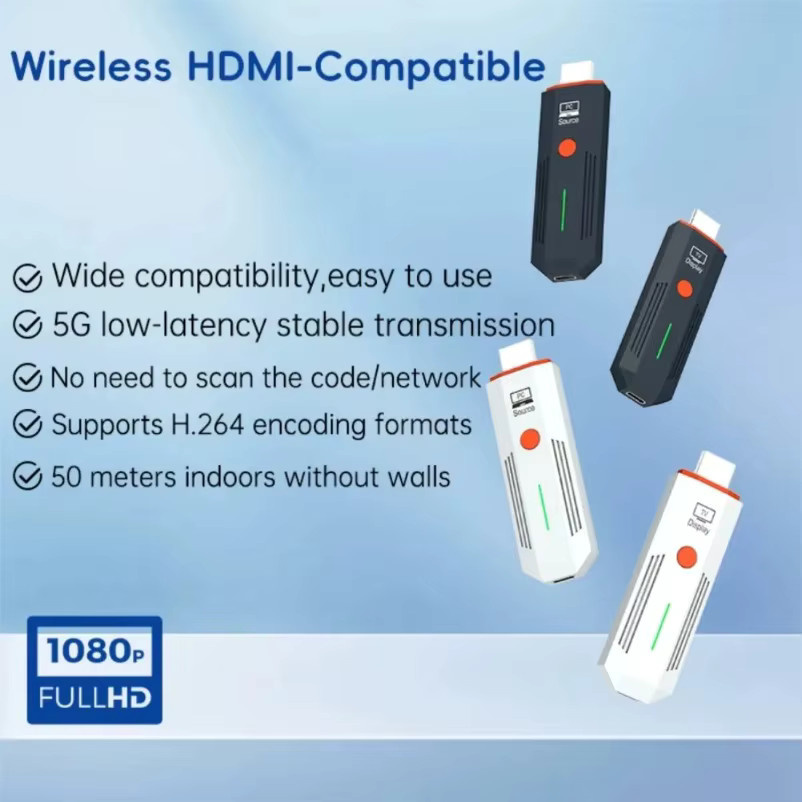 VIKEFON Kabelloser HDMI Sender und Empfänger Video-Display-Extender in Weiß für Full HD 1080P mit 50m Reichweite - Bild 2