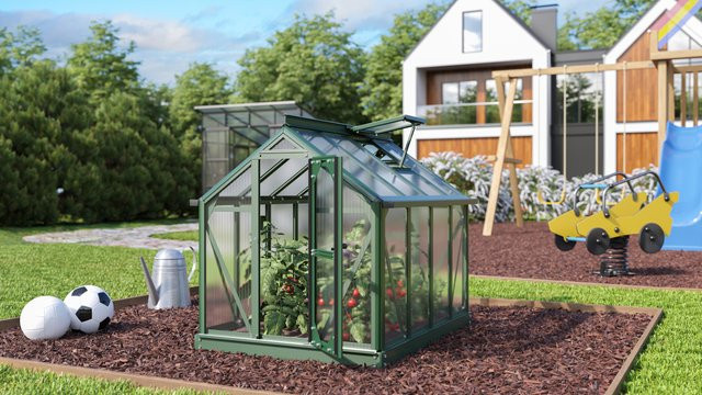 Vitavia Minigewächshaus Merlin in Smaragdgrün mit 4mm HKP, B/H/T: 87 x 111 x 120 cm - Bild 1