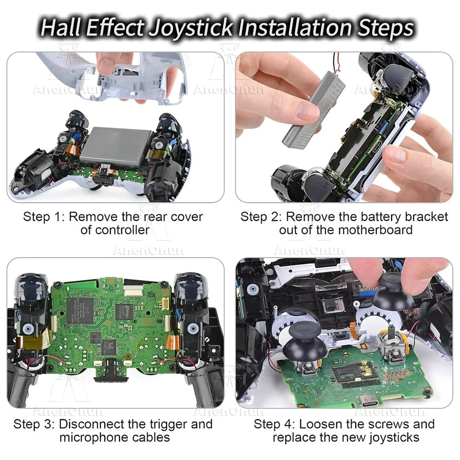 AnenOnun Hall-Effekt-Joystick für PS5-Controller als Anti-Drift Ersatz und Reparaturzubehör für 3D-Analogstick-Sensormodule in Multicolour - Bild 5