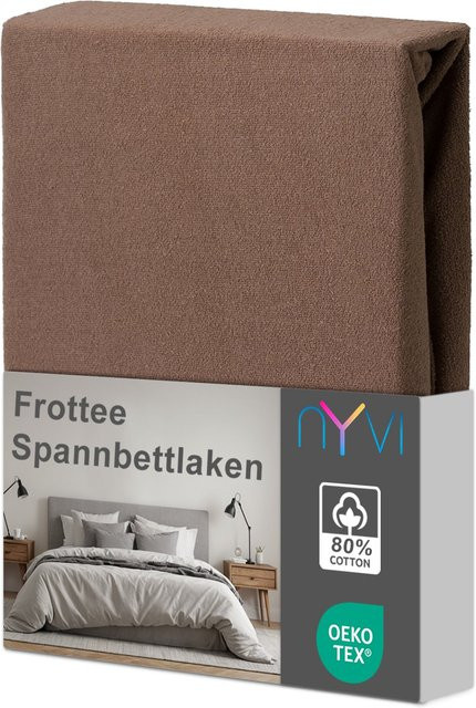 NYVI DreamScience Frottee Spannbettlaken in Nougat, B/T: 90 x 200 cm bis 100 x 200 cm - Bild 1