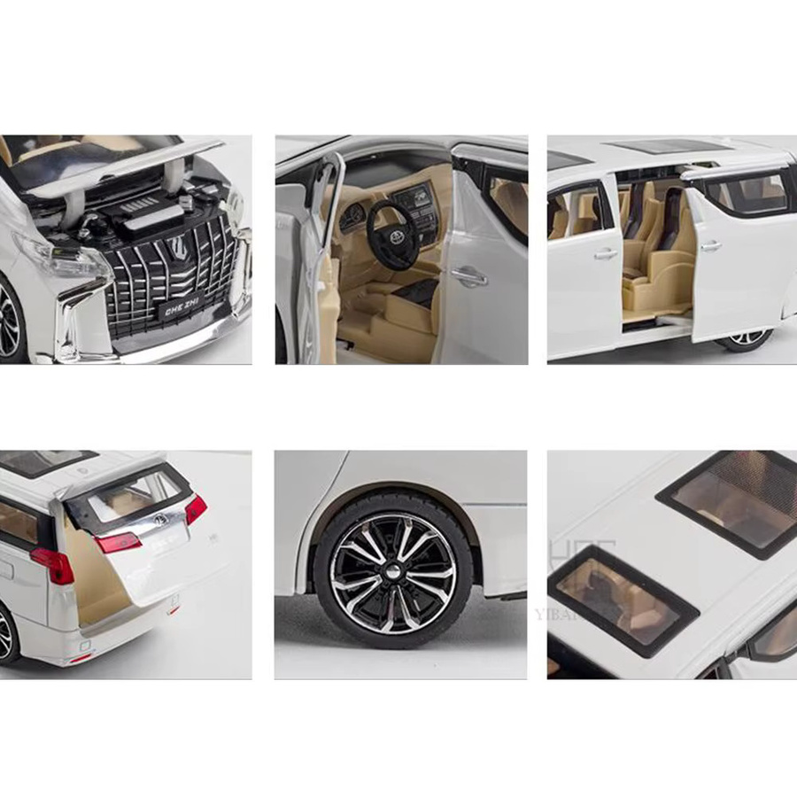 YBC YIBAICHENG Alphard Diecast Auto Modell, 1:24, Metall, mit Sound und Licht - Bild 4