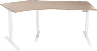 Schäfer Shop Genius Winkelschreibtisch AERO FLEX elektrisch höhenverstellbar Eiche/weiß mit Memorypanel B: 216,5 cm - Bild 1