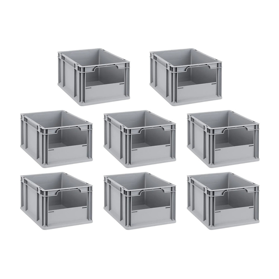 PROREGAL SuperSparSet 8x Eurobox NextGen Insight Transportboxen mit verstärkten Wänden und offener Front, Grau, H x B x T: 22 x 30 x 40 cm - Bild 2