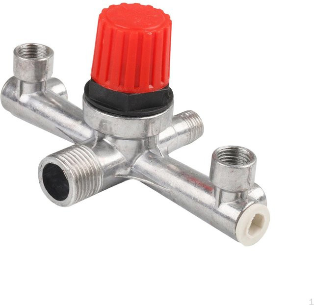 Topmartbuy Luftkompressor Druckschalter mit Steuerventilen und Halterungs-Bracket, Silber, Kunststoff - Bild 1