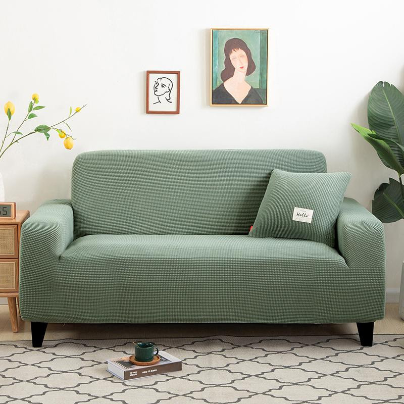 Yiran Furniture Polarfleece Sofabezug für 1-Sitzer, elastischer Couchbezug aus Polyester, dunkelgrau, Breite: 90-130 cm - Bild 1