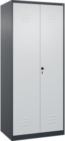 C+P Spind Classic PLUS Schwarz-Weiß, 2 Abteile, mit Sicherheits-Drehriegel, H x B x T: 185 x 80 x 50 cm - Bild 1
