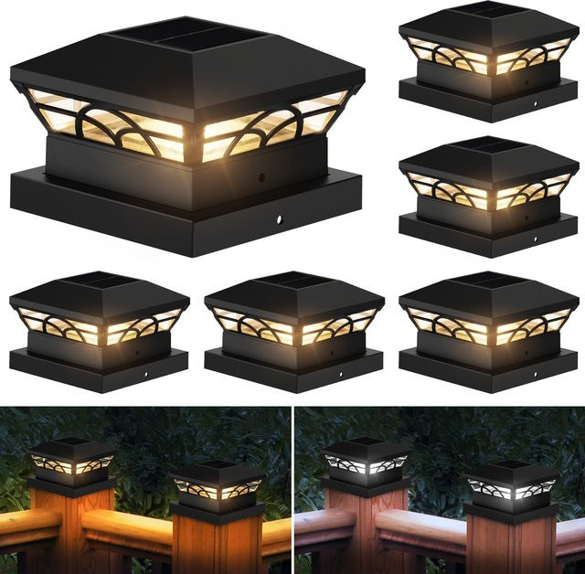 T-SUNRISE Solar LED Außenleuchte IP65 mit Dämmerungssensor für Garten und Terrasse in Schwarz, Warmweiß - Bild 1