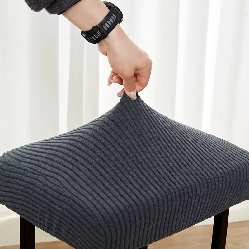 Yupartex Barhocker-Bezug in Braun oder Grau, elastischer und rutschfester Stuhlsitzschutz, waschbar und modern - Bild 5
