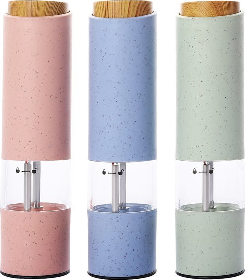 Gingira Keramik Salz- und Pfeffermühle mit Licht in Weiß, Rosa, Blau oder Grün - Bild 1