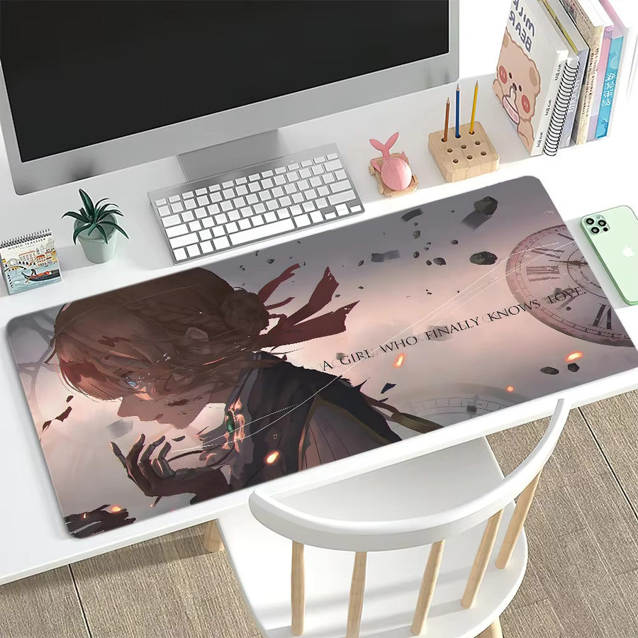 Ergonomisches Anime V-Violet Evergarden Mauspad und Schreibtischunterlage aus rutschfestem Gummi in Multicolour - Bild 4