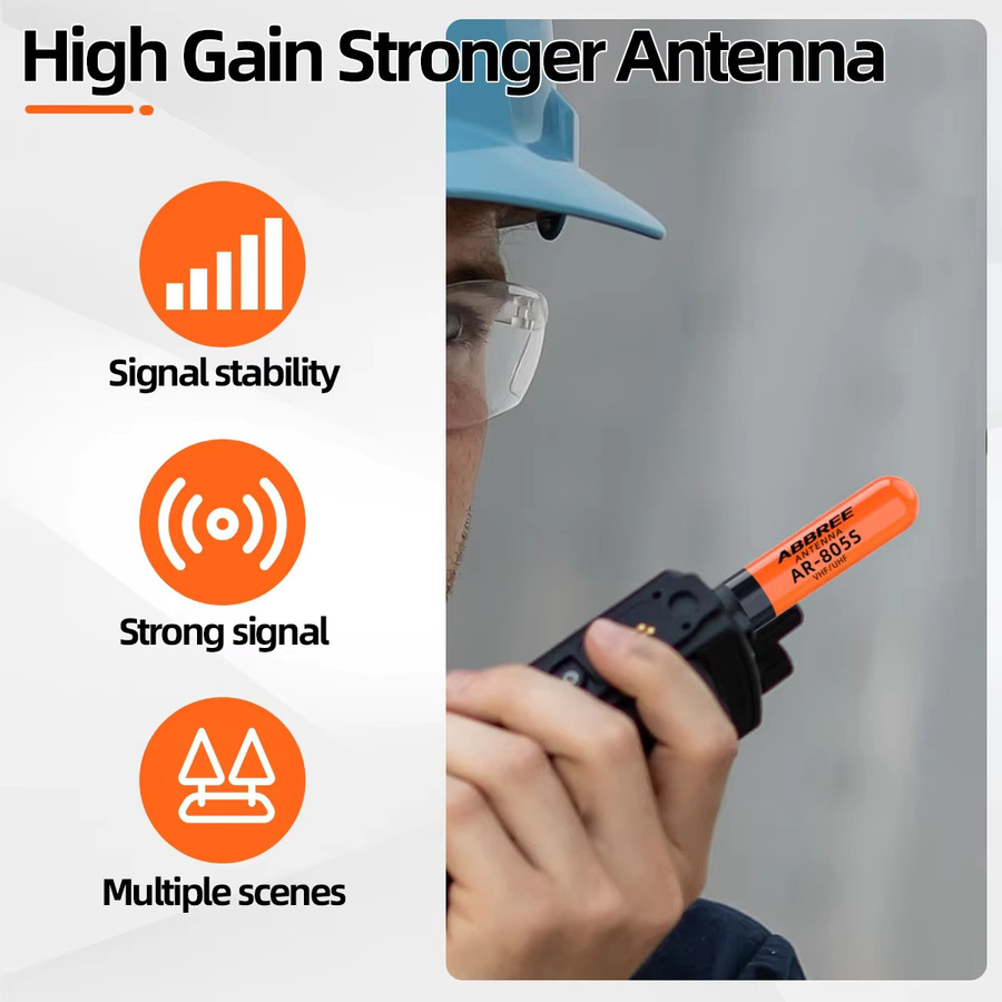 ABBREE AR-805S Mini Walkie-Talkie Dualband Hochleistungsantenne mit SMA-Buchse in Schwarz für Baofeng BF-888S UV-5R UV-21 PRO Amateurfunk - Bild 4