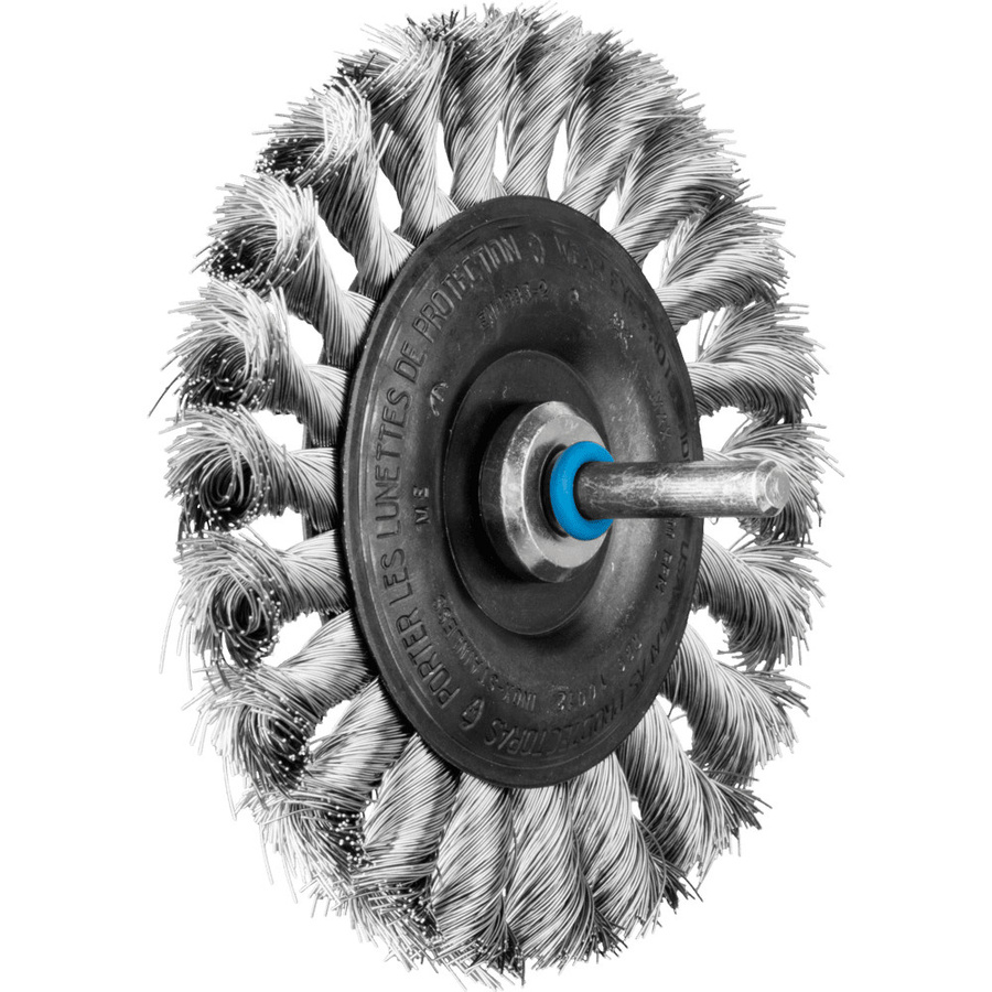 PFERD Rundbürste gezopft RBG aus Edelstahl-Draht in Silber, Durchmesser: 100 mm, Breite: 12 mm, Schaft-Ø: 6 mm, Draht-Ø: 0,35 mm - Bild 1