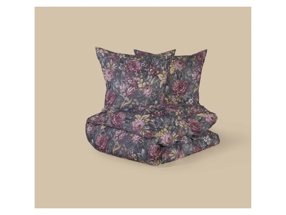 LIVARNO Renforcé-Bettwäsche Set mit Blumenmuster in Multicolour, B/H: 200 x 220 cm und 2x 80 x 80 cm - Bild 2