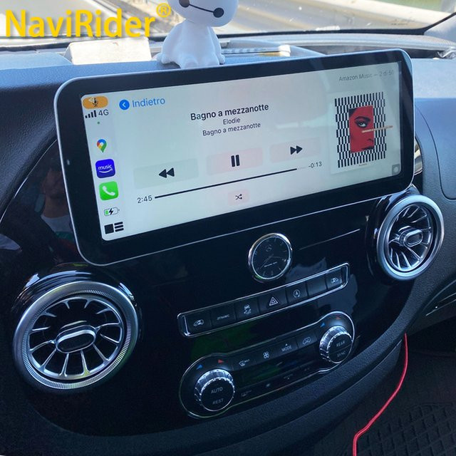 NAVIRIDER Multimedia Player für Mercedes Benz Vito 116 W447 ab 2016 mit 12,3 Zoll Display, 256 GB Speicher, Android Auto, CarPlay und GPS Navigation, Schwarz - Bild 1