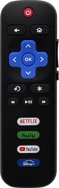 Fomscvka ABS-Fernbedienung RC280A in Schwarz, kompatibel mit TCL, Hisense, Onn und Insignia Roku TVs (nicht für Stick oder Box geeignet) - Bild 1