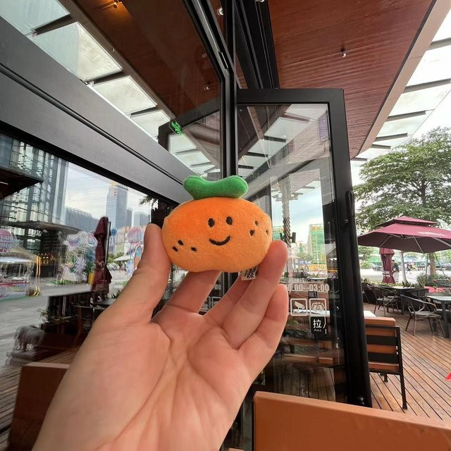 Schlüsselanhänger Orange Plüsch, Mandarine, Unisex - Bild 1