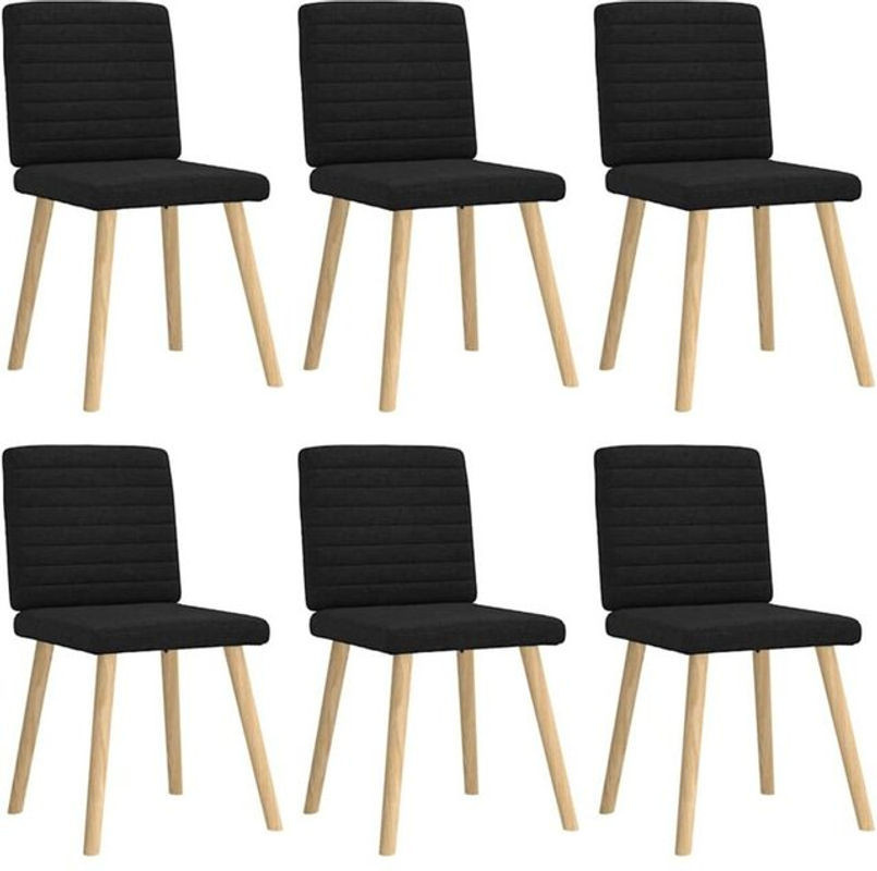 Set aus 6 Esszimmerstühlen in Schwarz aus Stoff im skandinavischen Design von vidaxl - Bild 1