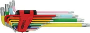 KS Tools TX-Winkelstiftschlüssel-Satz Torx aus gehärtetem Stahl, 14-teilig, multicolor - Bild 1