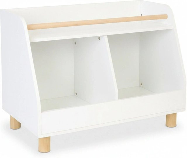 Relaxdays Kinderregal aus MDF und Kiefernholz in Weiß mit 2 Fächern, B/T/H: 53 x 38 x 72 cm - Bild 1