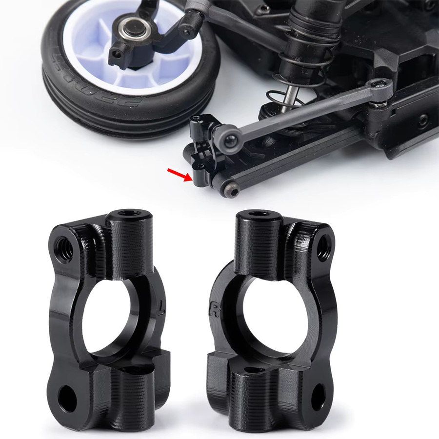 MIBIDAO Servo-/Schock-/Motormontage-Rollenblöcke, Sechskant-Adapter, Achsschenkel CVD, 1:24, Metall, Schwarz - Bild 4